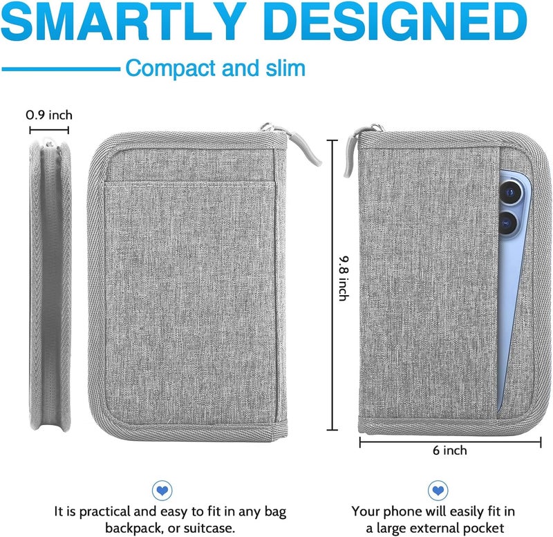 TOPBAG Passport Holder for Travel, Women Rfid Blocking Passport Wallet, Travel Essentials Premium Wallets, Waterproof Passport Holders Bag for Men Traveling, Travel Document Organizer Credit Cards Case - Image 2